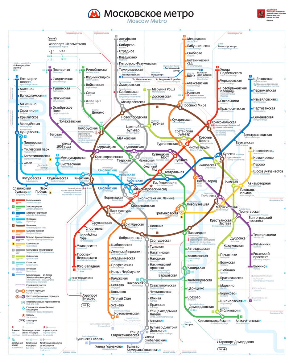 Le plan du métro de Moscou