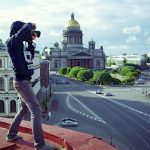 Photos sur un toit de Saint Petersbourg